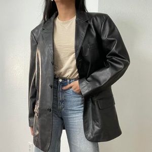 Leather Blazer Jacket